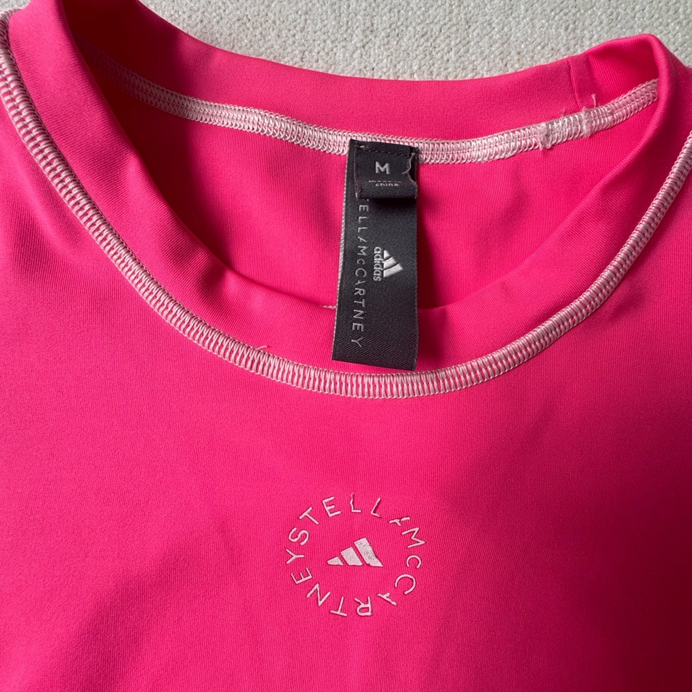 Adidas Bright Pink Top with White Accents - Picture 2 of 3